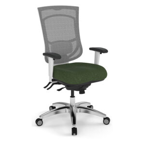 CoolMesh Pro Multi-Function Hi-Back Executive Chair, Mesh - White w/Green Seat