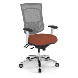 CoolMesh Pro Multi-Function Hi-Back Executive Chair, Mesh - White w/Red Seat