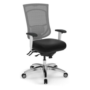 CoolMesh Pro Multi-Function Hi-Back Executive Chair, Mesh - White w/Black Seat