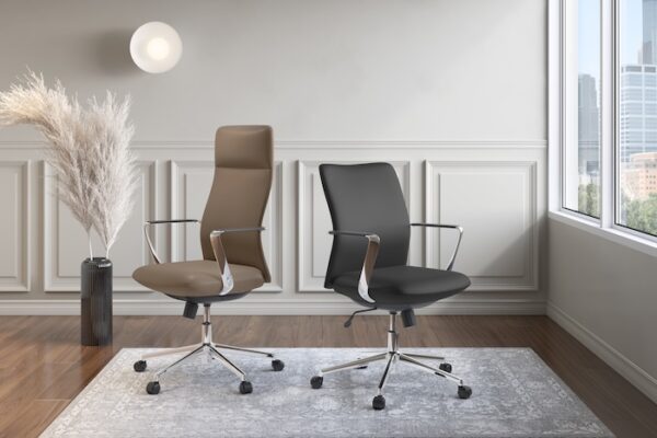 Dolce High-Back Executive Chair, Anti-Microbial Polyurethane - Brown - Image 6