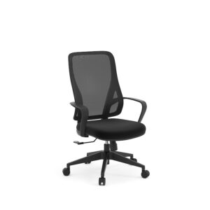 Flora Mid-Back Executive Chair, Mesh Back & Fabric Seat - Black