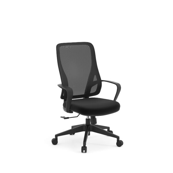 Flora Mid-Back Executive Chair, Mesh Back & Fabric Seat - Black