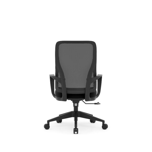 Flora Mid-Back Executive Chair, Mesh Back & Fabric Seat - Black - Image 2