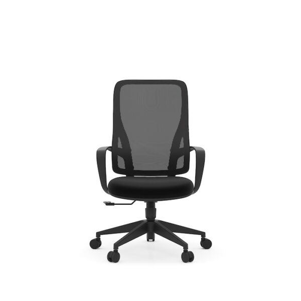 Flora Mid-Back Executive Chair, Mesh Back & Fabric Seat - Black - Image 3