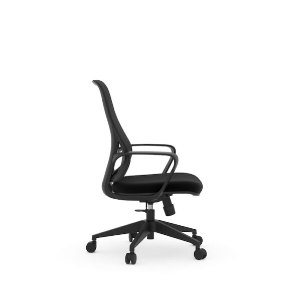 Flora Mid-Back Executive Chair, Mesh Back & Fabric Seat - Black - Image 4