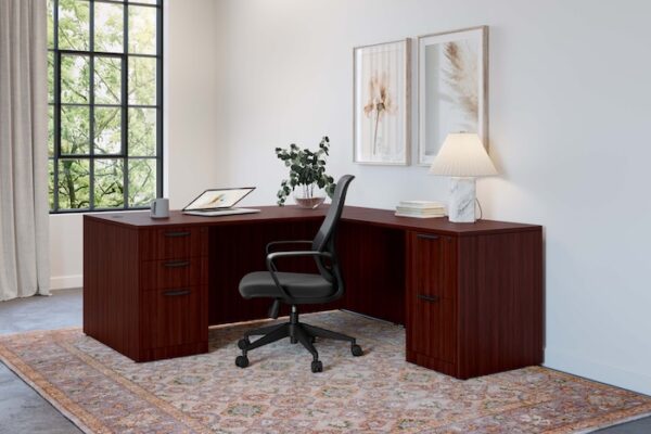 Flora Mid-Back Executive Chair, Mesh Back & Fabric Seat - Black - Image 6