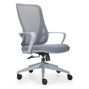 Flora Mid-Back Executive Chair, Mesh Back & Fabric Seat - Gray