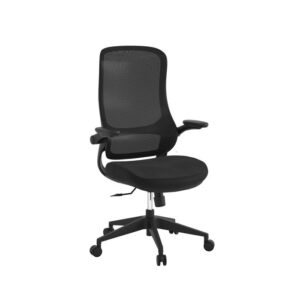 Verde High-Back Conference Chair, Mesh Back & Fabric Seat - Black