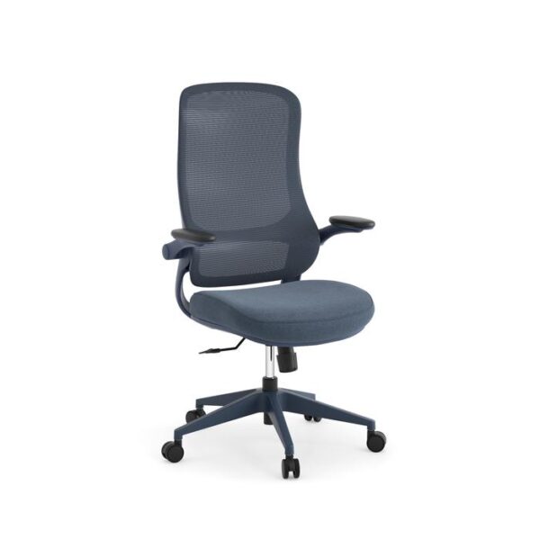 Verde High-Back Conference Chair, Mesh Back & Fabric Seat - Blue