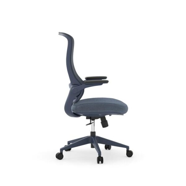Verde High-Back Conference Chair, Mesh Back & Fabric Seat - Blue - Image 4