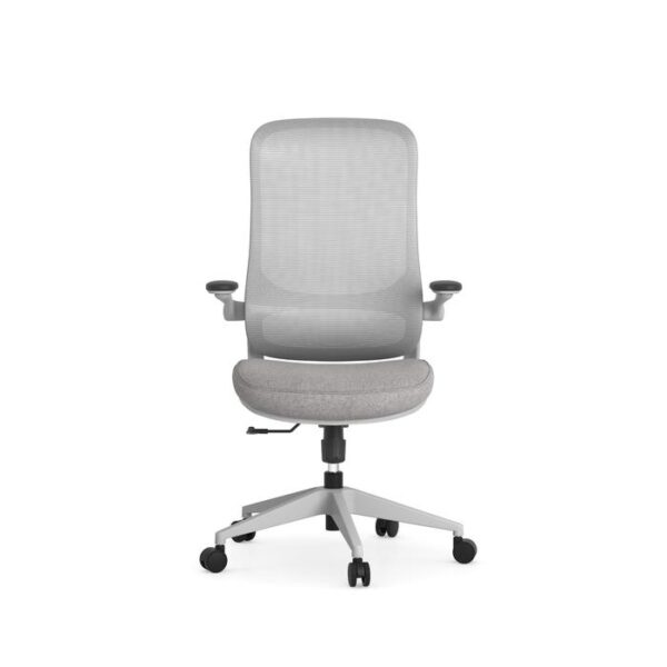 Verde High-Back Conference Chair, Mesh Back & Fabric Seat - Gray - Image 3