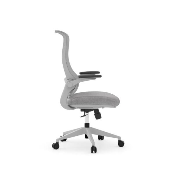 Verde High-Back Conference Chair, Mesh Back & Fabric Seat - Gray - Image 4
