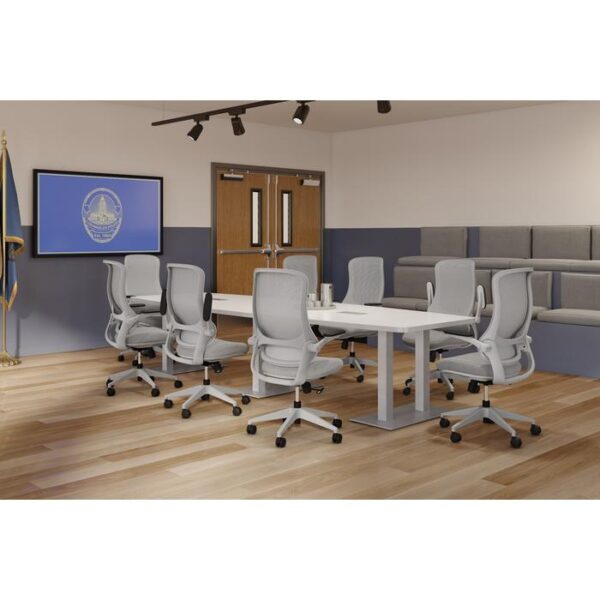 Verde High-Back Conference Chair, Mesh Back & Fabric Seat - Gray - Image 5