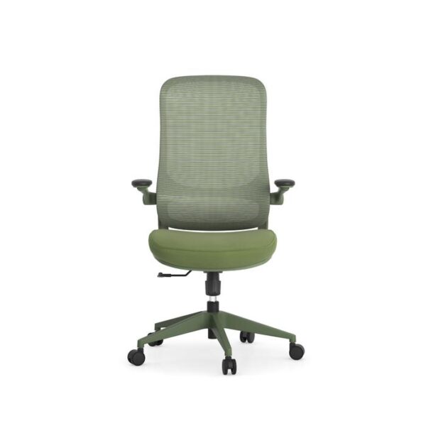 Verde High-Back Conference Chair, Mesh Back & Fabric Seat - Green - Image 3
