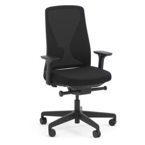 Konfurb Sense High-Back Task Chair, Fabric & Nylon - Black
