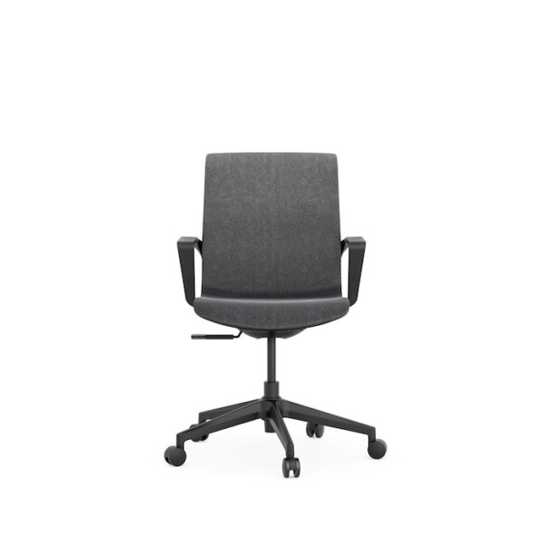 Matrix Mid-Back Conference Swivel Tilter Chair, Fabric - Charcoal w/Black Frame - Image 3