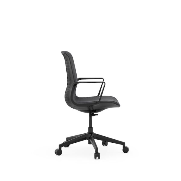 Matrix Mid-Back Conference Swivel Tilter Chair, Fabric - Charcoal w/Black Frame - Image 4