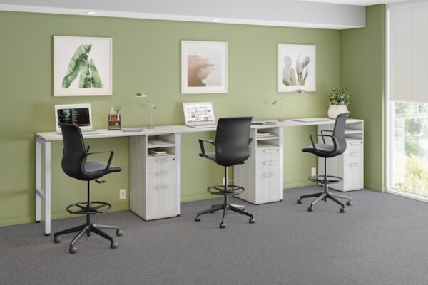 Matrix Mid-Back Conference Swivel Tilter Chair, Fabric - Charcoal w/Black Frame - Image 5