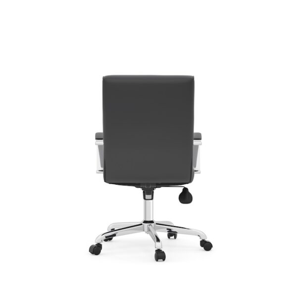 Stratus Mid-Back Executive Chair, Anti-Microbial Polyurethane - Black w/Chrome Frame - Image 2