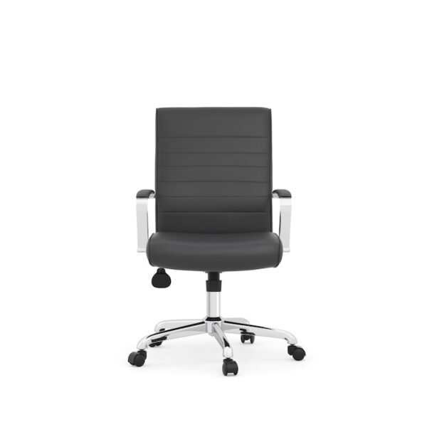 Stratus Mid-Back Executive Chair, Anti-Microbial Polyurethane - Black w/Chrome Frame - Image 3