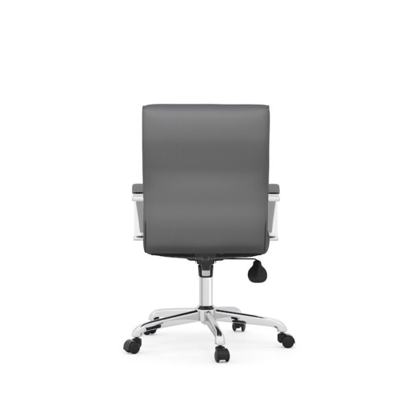 Stratus Mid-Back Executive Chair, Anti-Microbial Polyurethane - Gray w/Chrome Frame - Image 2
