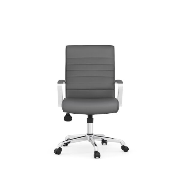 Stratus Mid-Back Executive Chair, Anti-Microbial Polyurethane - Gray w/Chrome Frame - Image 3