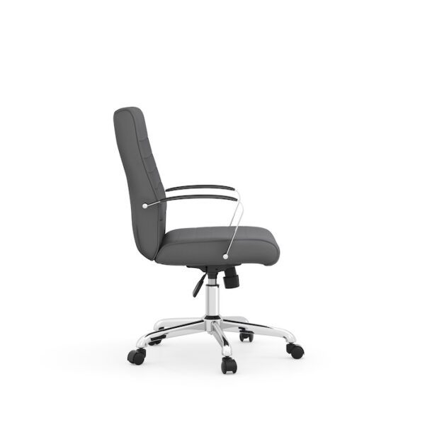 Stratus Mid-Back Executive Chair, Anti-Microbial Polyurethane - Gray w/Chrome Frame - Image 4