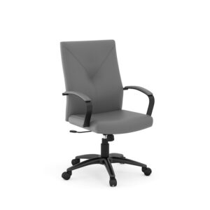 Wren High-Back Executive Chair, Polyurethane - Black Frame w/Gray Seat