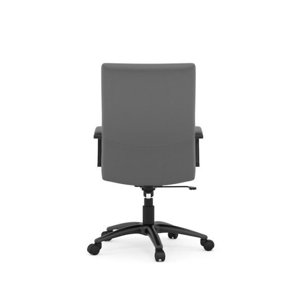 Wren High-Back Executive Chair, Polyurethane - Black Frame w/Gray Seat - Image 3