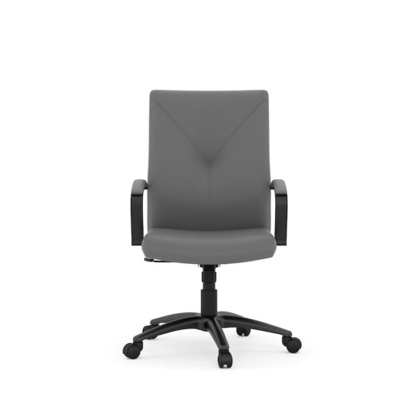 Wren High-Back Executive Chair, Polyurethane - Black Frame w/Gray Seat - Image 4
