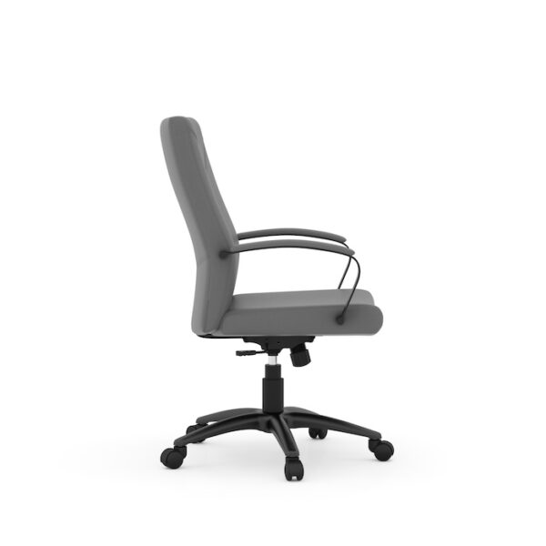 Wren High-Back Executive Chair, Polyurethane - Black Frame w/Gray Seat - Image 5