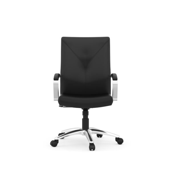 Wren High-Back Executive Chair, Polyurethane - Chrome Frame w/Black Seat - Image 3