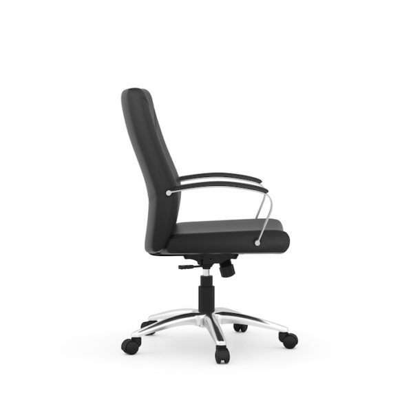 Wren High-Back Executive Chair, Polyurethane - Chrome Frame w/Black Seat - Image 4