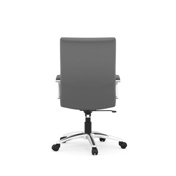 Wren High-Back Executive Chair, Polyurethane - Chrome Frame w/Gray Seat - Image 2