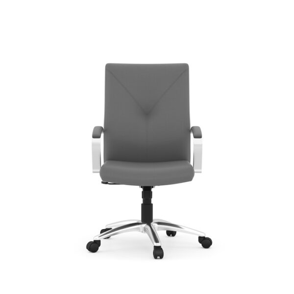 Wren High-Back Executive Chair, Polyurethane - Chrome Frame w/Gray Seat - Image 3