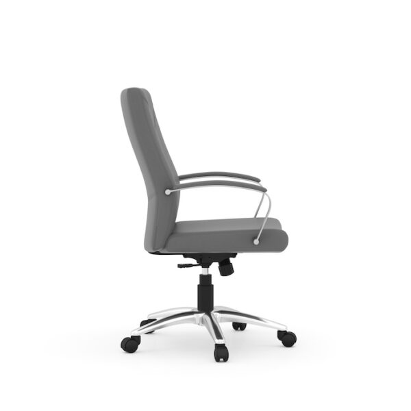 Wren High-Back Executive Chair, Polyurethane - Chrome Frame w/Gray Seat - Image 4