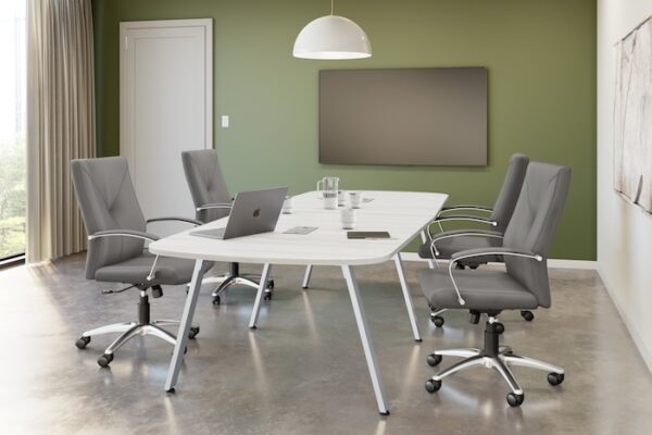 Wren High-Back Executive Chair, Polyurethane - Chrome Frame w/Gray Seat - Image 5