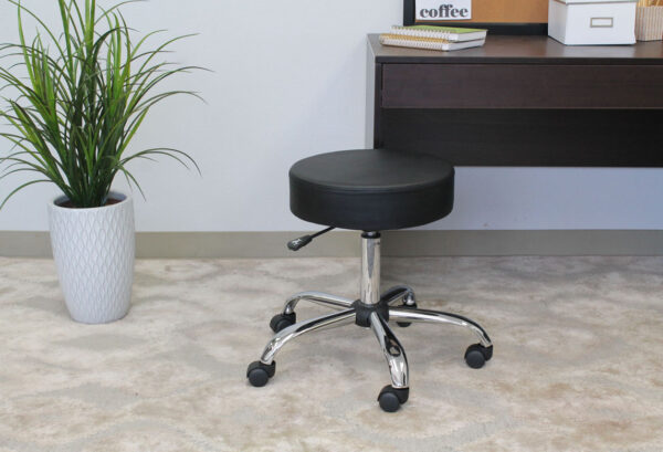 Be Well Medical Spa Professional Adjustable Stool, Vinyl - Black - Image 5