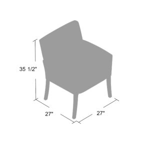 Box Arm Guest, Accent or Dining Chair w/Mahogony Finish, Vinyl - Black