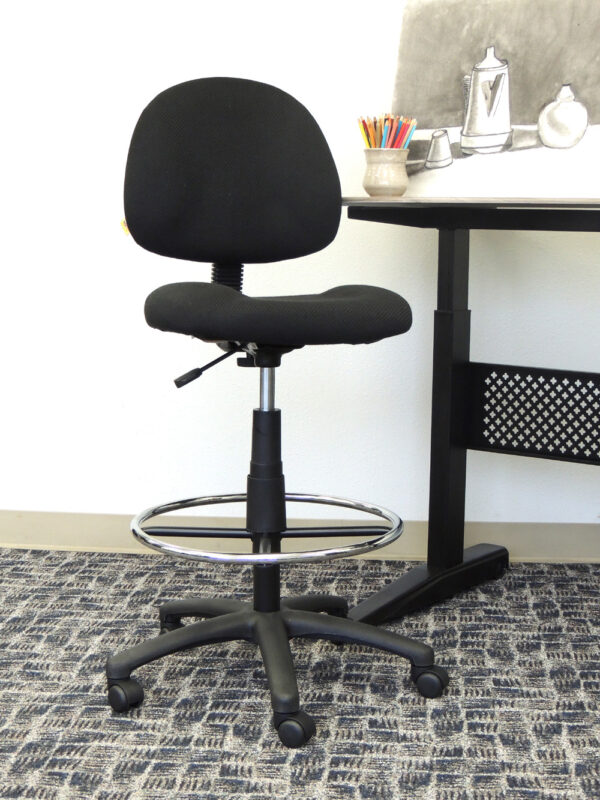 Ergonomic Works Adjustable Drafting Chair, Tweed - Black - Image 8