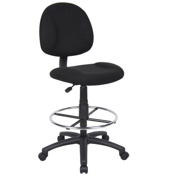 Ergonomic Works Adjustable Drafting Chair, Tweed - Black