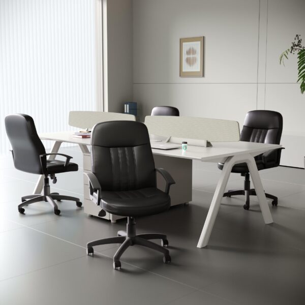 Executive Leather Budget Chair, Leather - Black - Image 8
