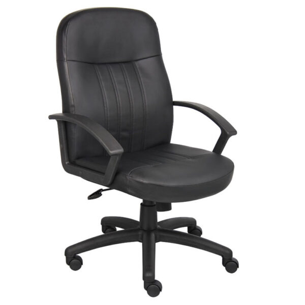 Executive Leather Budget Chair, Leather - Black
