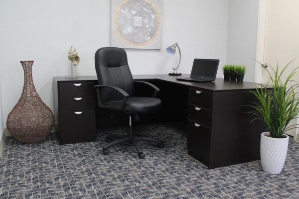 Executive Leather Budget Chair, Leather - Black - Image 10