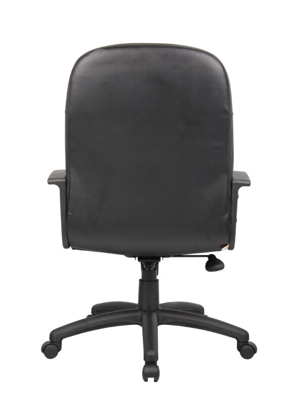 Executive Leather Budget Chair, Leather - Black - Image 2