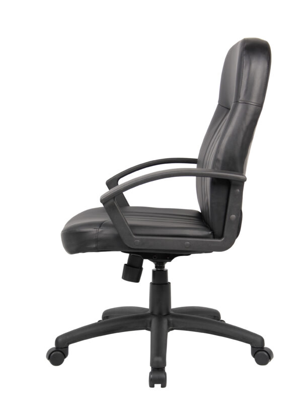 Executive Leather Budget Chair, Leather - Black - Image 5