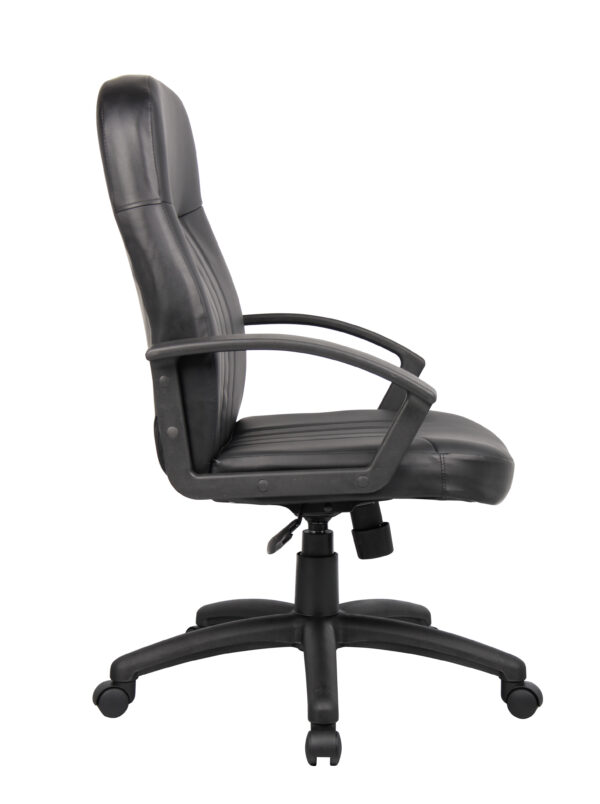 Executive Leather Budget Chair, Leather - Black - Image 6
