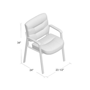 Executive Mid-Back Guest Chair, Leather - Black