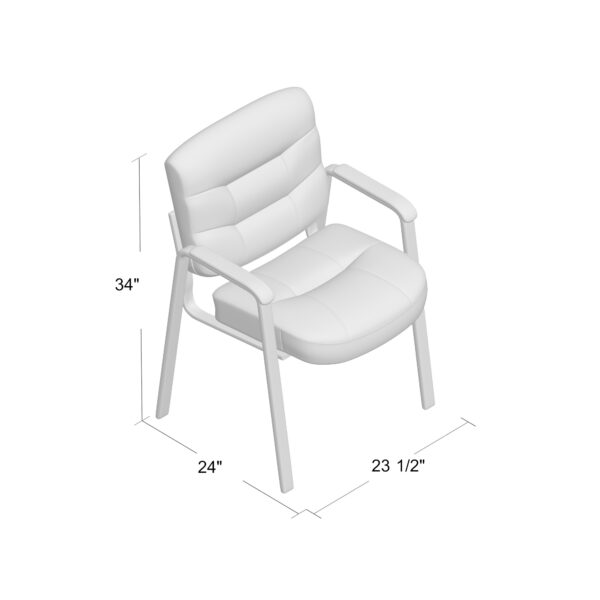 Executive Mid-Back Guest Chair, Leather - Black - Image 8