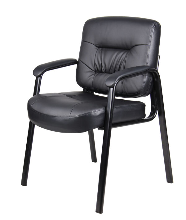 Executive Mid-Back Guest Chair, Leather - Black - Image 7